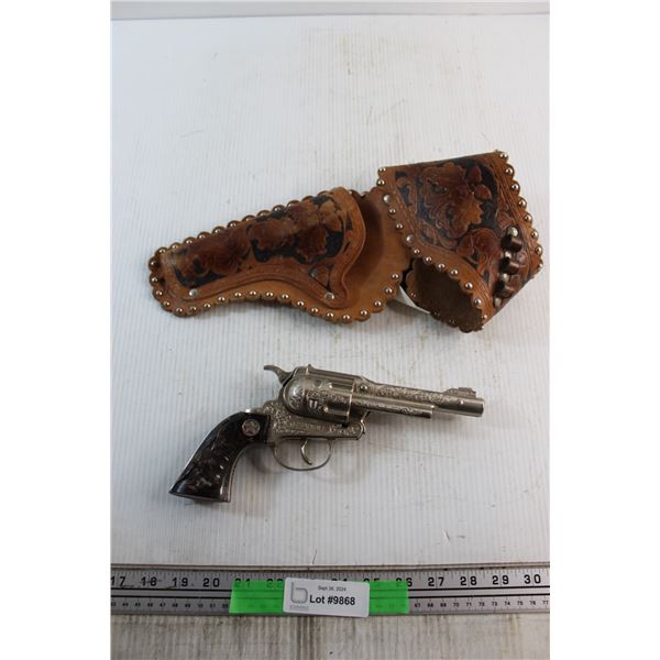 Texan Jr. Revolver Toy with Leather Holster - As Is