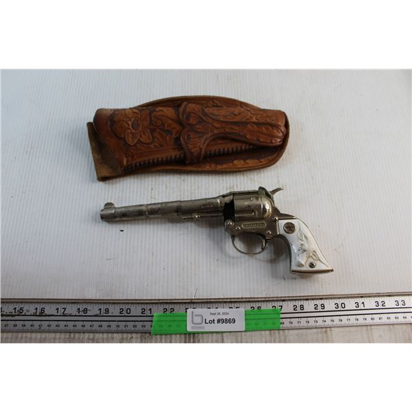 Buntline Revolver Toy with Leather Holster - As Is
