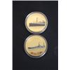 Image 4 : ^Set of (8) Bradford Authenticated - Legendary Shipwreck 24K Gold Plated Crown Collection w/ Case
