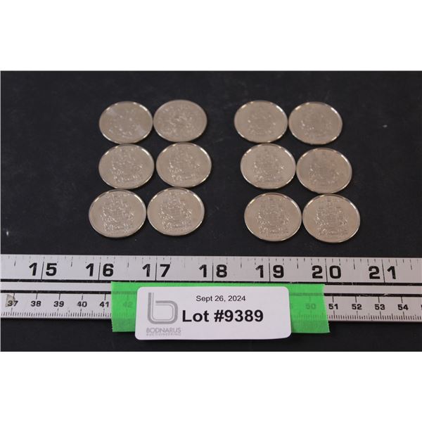 (12) Canadian 50 Cent Coins - 2002 (Queen's 50th Anniversary)