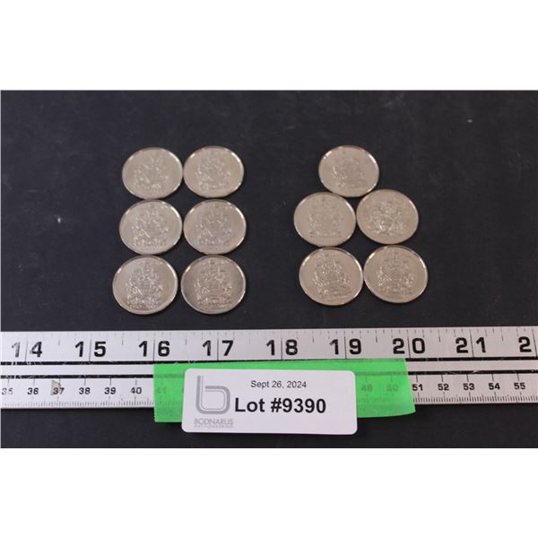(11) Canadian 50 Cent Coins - 2002 (Queen's 50th Anniversary)