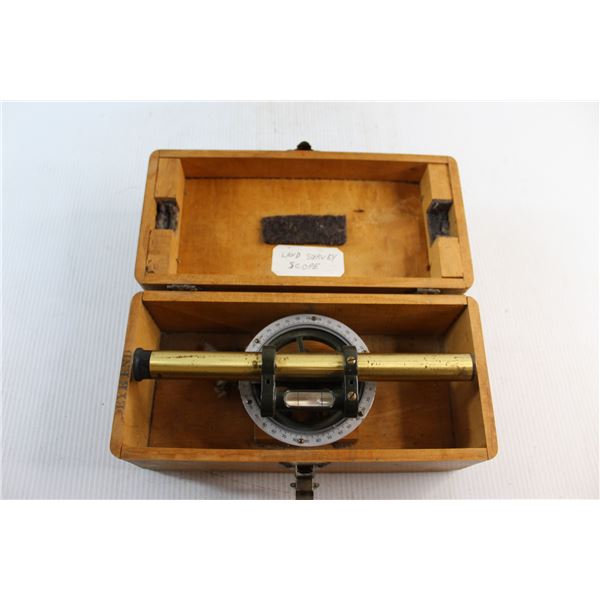Vintage Land Survey Scope with Wooden Box