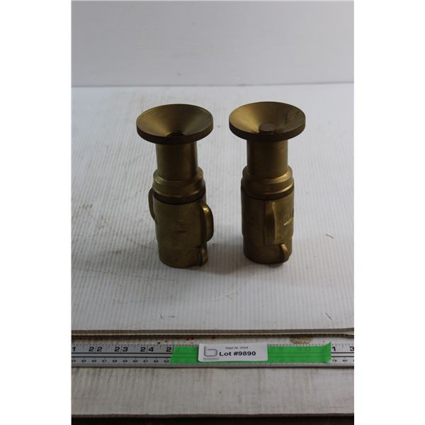 (2) Brass Metal Fire Nozzles