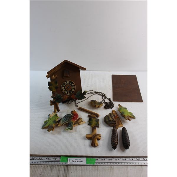 Vintage Wooden Cuckoo Clock - Made in Germany - Needs Repair