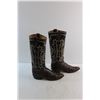 Image 4 : Jony Lama Brown Leather Cowboy Boots - Size 10''