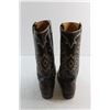 Image 7 : Jony Lama Brown Leather Cowboy Boots - Size 10''