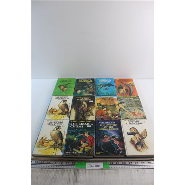 (12) The Hardy Boys Books - The Hooded Hawk Mystery, Danger on Vampire Trail and Mystery at Devil's 