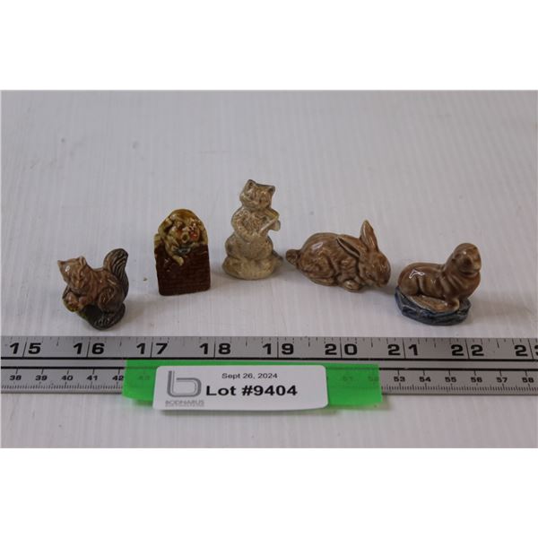(5) Red Rose Figurines: Humpty Dumpty, Cat 'n' The Fiddle, Squirrel, Seal, Rabbit)