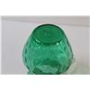 Image 4 : Green Coin Dot Blown Art Glass Pitcher - 4.5" Tall