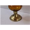 Image 3 : Amber Glass Kerosene Lamp Base - 6" x 3"