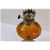 Image 4 : Amber Glass Kerosene Lamp Base - 6" x 3"