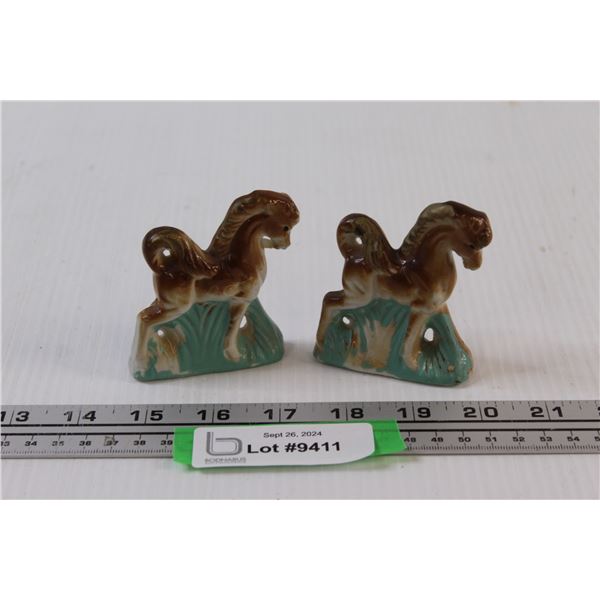 (2) Ceramic Horse Figurines - 3" x 3.25"