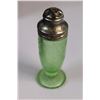 Image 3 : Uranium Green Florentine Depression Glass Salt or Pepper Shaker - 4" Tall
