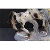Image 3 : Vintage Opalescent Twin Horse Vase - Made in Italy - 12" x 7.5" - Small Chip