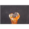 Image 2 : MCM Swung Art Glass Vase - Orange - 9" Tall