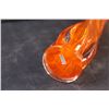 Image 4 : MCM Swung Art Glass Vase - Orange - 9" Tall
