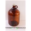 Image 1 : Vintage One Gallon Brown Glass Jug - 12" x 7"