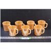 Image 1 : (7) Fire King Peach Lustre Vintage Mugs Set