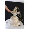 Image 4 : Vintage Milk Glass Swag Lamp - 20" x 10", as is