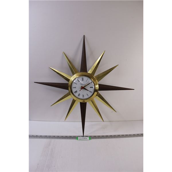 Ingram MCM Starburst Battery Operated Clock - 24" x 24" - Untested