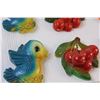 Image 3 : (8) Vintage Chalkware Fruit Wall Decor - 4" - Some Wear, as is
