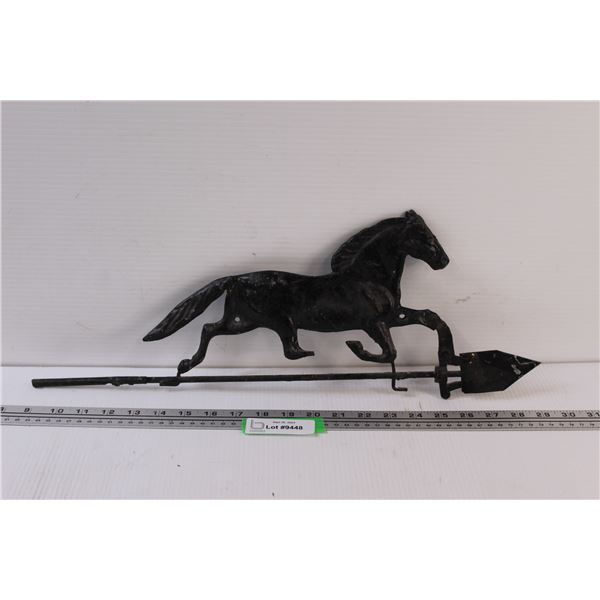 Metal Horse Weather Vane - 21" x 8" - Some Wear, as is