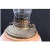 Image 2 : Antique B & H/Bradley & Hubbard Porcelain Kerosene Lamp w/ Glass Shade - 24" x 8"
