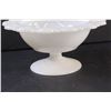 Image 3 : Vintage Milk Glass Lace Cut Candy Bowl - 3.5" x 7"