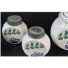 Image 3 : Vintage Fire King Milk Glass Kitchen Storage Jar Set: Salt & Pepper Shakers, Sugar & Flour Bowls