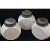 Image 8 : Vintage Fire King Milk Glass Kitchen Storage Jar Set: Salt & Pepper Shakers, Sugar & Flour Bowls