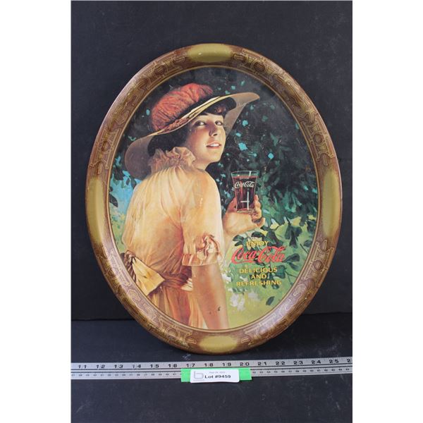 Coca Cola Oval Serving Tray - 17" x 14" - Some Wear