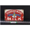 Image 1 : Quaker Maid Milk Metal Sign - 10" x 6" - Some Wear