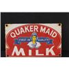 Image 2 : Quaker Maid Milk Metal Sign - 10" x 6" - Some Wear