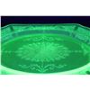 Image 2 : Uranium Green Princess Pattern Depression Glass Serving Plate - (Has Small Chip on Handle) - 12" x 8