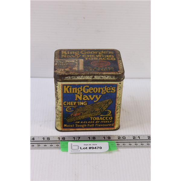 King George's Navy Chewing Tobacco Tin - 5" x 3.5"