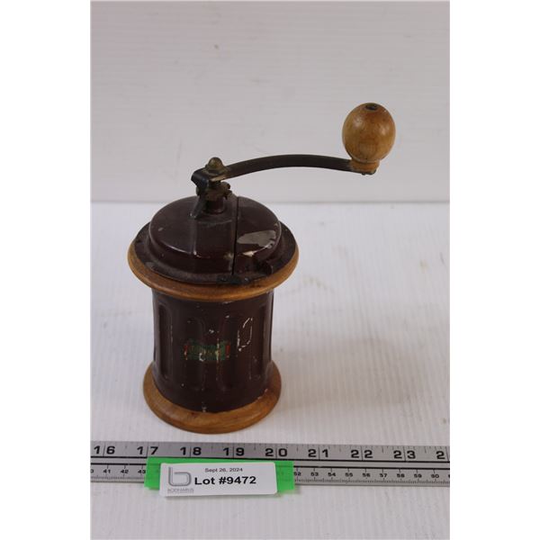 B & G Metal & Wood Coffee Grinder - 6" Tall