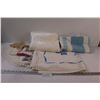 Image 1 : (3) Cloth Tablecloths (Assorted Sizes) & (3) Cloth Napkins & (2) Dollies