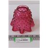 Image 1 : Vintage Cranberry Hobnail Glass Lamp Shade - 4" x 5"
