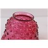 Image 2 : Vintage Cranberry Hobnail Glass Lamp Shade - 4" x 5"