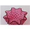 Image 4 : Vintage Cranberry Hobnail Glass Lamp Shade - 4" x 5"