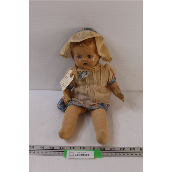 Antique Girl Baby Doll - Composition Head & Arms, Cloth Body