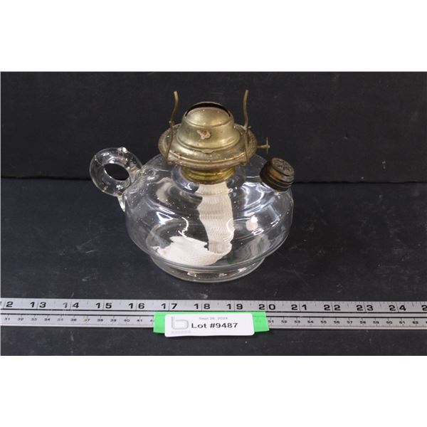 Eagle Clear Glass Kerosene Lamp Base - 6" x 5"