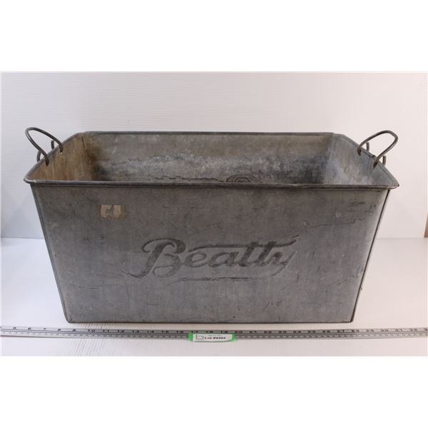 *Beatty Galvanized Steel Bucket - Some Wear - 24" x 18" x 11"