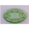 Image 4 : Uranium Glass "Royal Lace Pattern" - Green Depression Platter - 13" x 10"
