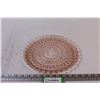 Image 1 : Vintage Pink Depression Glass Platter "Buttons & Bows" Jeanette Glass Co. - 10"