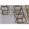 Image 3 : (10) Triangular Glass & Brass Airless Plant / Candle Holders - 5" x 3"