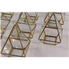 Image 4 : (10) Triangular Glass & Brass Airless Plant / Candle Holders - 5" x 3"