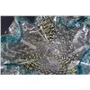 Image 4 : Vintage Murano Art Glass Bowl - Turquoise & Flakes of Gold & Silver - 8" x 3"