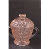 Image 3 : Vintage Pink Depression Glass "Buttons & Bows" - Cream & Sugar Bowl Set