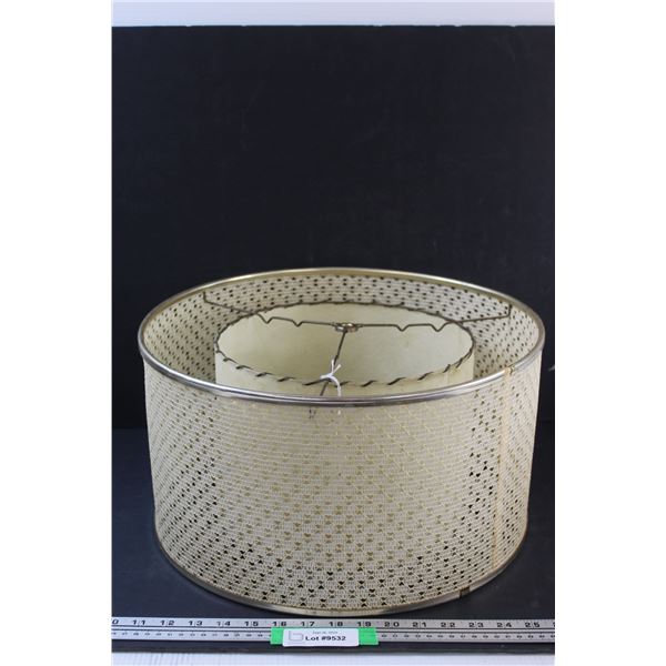 Vintage Linen Coated Double Lamp Shade - 16" x 9"